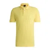 HUGO BOSS STRETCH-COTTON SLIM-FIT POLO SHIRT WITH LOGO PATCH