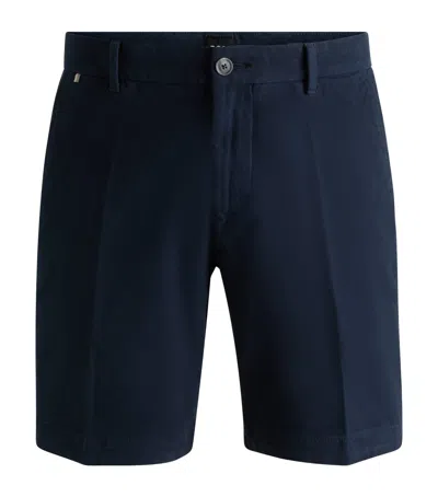 Hugo Boss Stretch Cotton Slim-fit Shorts In Black