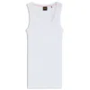 Hugo Boss Stretch-cotton Slim-fit Top With Ribbed Structure In White