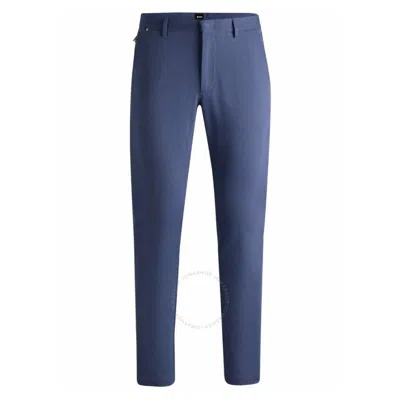 Hugo Boss Stretch Cotton Slim-fit Trousers In Blue