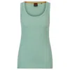 Hugo Boss Stretch-cotton Slim-fit Vest With Ribbed Structure In Light Green