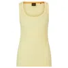 Hugo Boss Stretch-cotton Slim-fit Vest With Ribbed Structure In Light Yellow