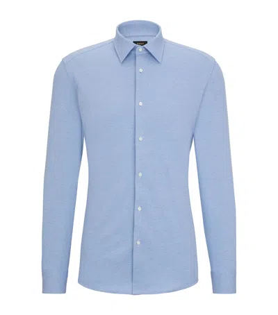 Hugo Boss Stretch-cotton Slim Shirt In Blue