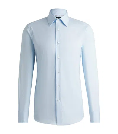 Hugo Boss Stretch-cotton Slim Shirt In Blue