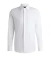 Hugo Boss Slim-fit Shirt In A Cotton Blend In White