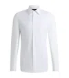 Hugo Boss Regular-fit Shirt In Cotton And Cashmere In White