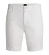Hugo Boss Stretch-cotton Slim Shorts In White