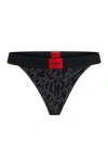 Hugo Boss Stretch-cotton String Briefs With Seasonal Pattern In Patterned