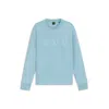 Hugo Boss Stretch-cotton Sweatshirt With Sandwich Logo In Blue
