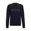 Hugo Boss Stretch-cotton Sweatshirt With Sandwich Logo In Black