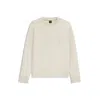 Hugo Boss Stretch-cotton Sweatshirt With Sandwich Logo In White