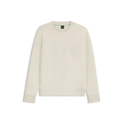 HUGO BOSS STRETCH-COTTON SWEATSHIRT WITH SANDWICH LOGO