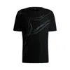 Hugo Boss Stretch-cotton T-shirt With Degradé Print In Black