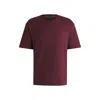 Hugo Boss Stretch-cotton T-shirt With Double B Monogram In Red