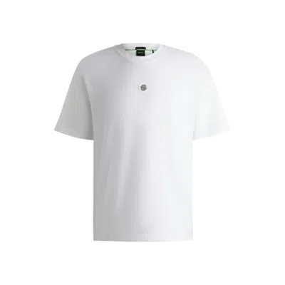 Hugo Boss Stretch-cotton T-shirt With Double B Monogram In White