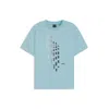 Hugo Boss Stretch-cotton T-shirt With Geometric Print In Blue