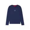 Hugo Boss Stretch-cotton T-shirt With Graphic Logo Print In Blue