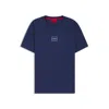 Hugo Boss Stretch-cotton T-shirt With Graphic Logo Print In Blue