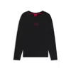 Hugo Boss Stretch-cotton T-shirt With Logo Print In Black