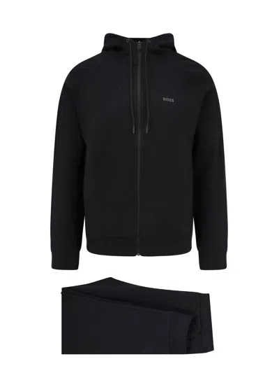 Hugo Boss Stretch Cotton Tracksuit In Black