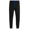 Hugo Boss Stretch-cotton Tracksuit Bottoms With Embossed Artwork In Black
