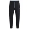 Hugo Boss Stretch-cotton Tracksuit Bottoms With Embossed Artwork In Blue