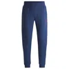 Hugo Boss Stretch-cotton Tracksuit Bottoms With Logo Print In Blue
