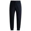 HUGO BOSS STRETCH-COTTON TRACKSUIT BOTTOMS WITH LOGO PRINT