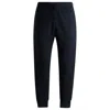 Hugo Boss Stretch-cotton Tracksuit Bottoms With Logo Print In Blue