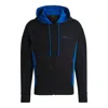 Hugo Boss Stretch-cotton Zip-up Hoodie With Embossed Artwork In Black