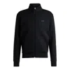 Hugo Boss Zip-up Sweatshirt In Active-stretch Fabric In Black