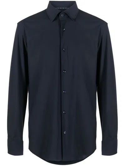 Hugo Boss Long-sleeve Stretch-design Shirt In Blue