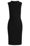 Hugo Boss Boss Orange Dodie Shoulder Cutout Sheath Dress In Black