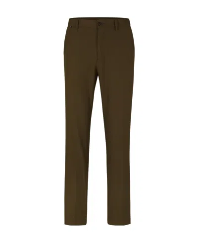 Hugo Boss Stretch Fabric Pleated Casual Pants In White