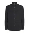 Hugo Boss Stretch Gabardine Water-repellent Overshirt In Brown