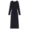 Hugo Boss Stretch-jersey Dress With Knotted Waist Detail In Blue