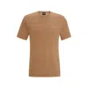 Hugo Boss Stretch-jersey Pajama T-shirt With Embroidered Logo In Beige