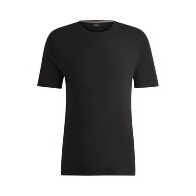 Hugo Boss Stretch-jersey Pajama T-shirt With Embroidered Logo In Black