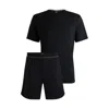 Hugo Boss Stretch-jersey Pajamas With Overlock Stitching In Black