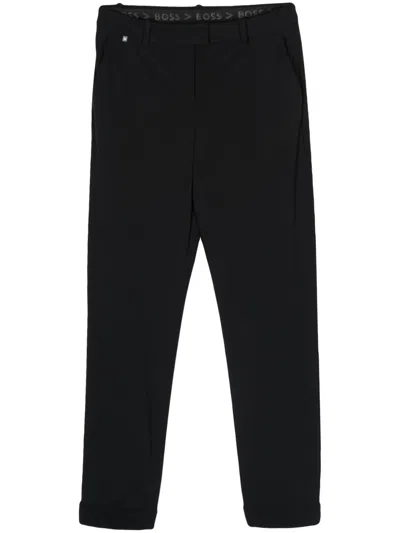 Hugo Boss Stretch-jersey Slim-fit Trousers In Black