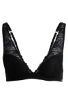 Hugo Boss Stretch-lace Underwired Bra With Logo Trim In Black
