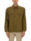 Hugo Boss Boss Stretch Linen And Viscose Shirt In Green