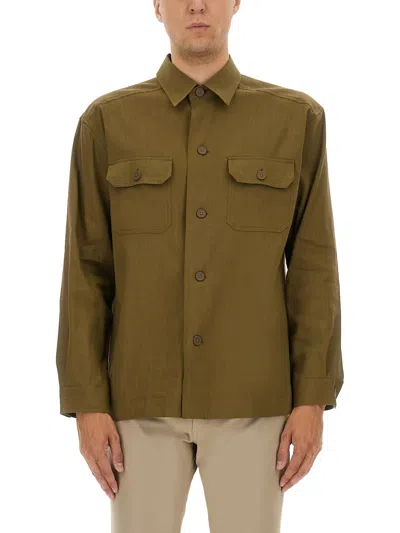 HUGO BOSS STRETCH LINEN AND VISCOSE SHIRT