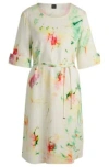 Hugo Boss Stretch-material Dress With Hardware Trims In Patterned