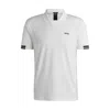 Hugo Boss Stretch-mesh Polo Shirt With Modern Placket In White