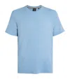 Hugo Boss Powder-blue Ribbed Lounge T-shirt In Blue