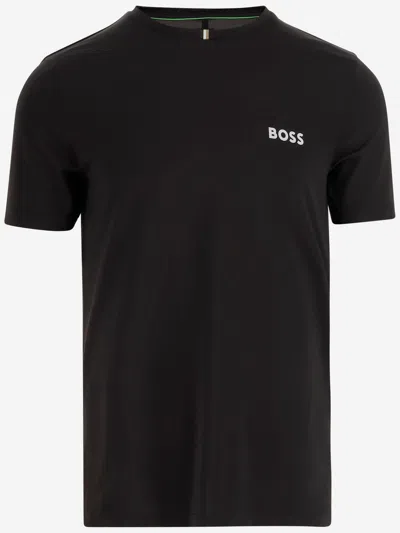 Hugo Boss Stretch Nylon T-shirt With Logo In Black