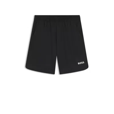 Hugo Boss Stretch Shorts In Quick-dry Fabric In Black