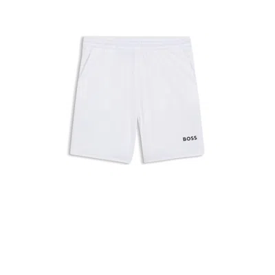 Hugo Boss Stretch Shorts In Quick-dry Fabric In White