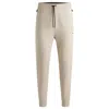Hugo Boss Stretch Tracksuit Bottoms With Logo Patch In Beige